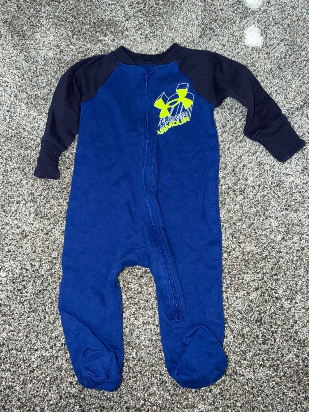 Under Armour Navy & Black Kids One-Piece Footed Pajamas
